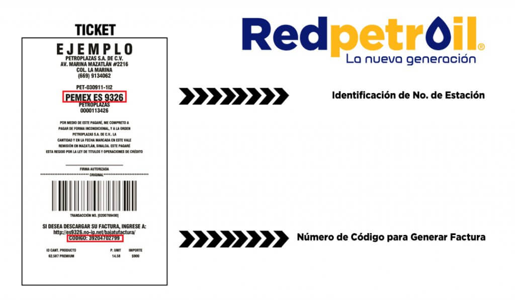 Ejemplo ticket facturar Redpetroil Facturacion ADN Fiscal