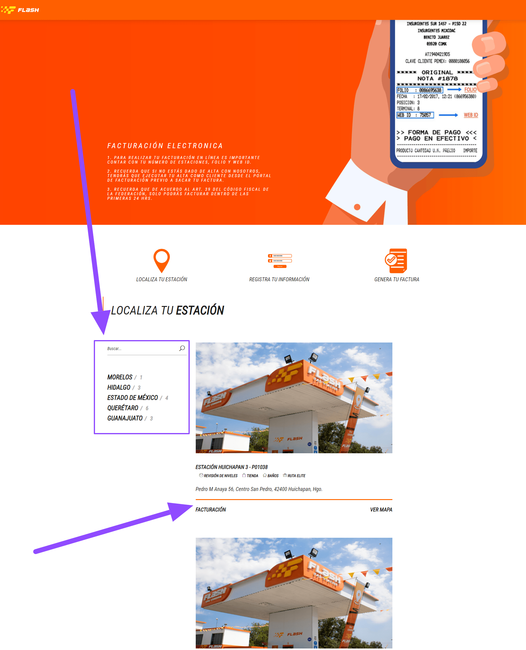 buscar estacion facturar Flash Gasolineras Facturar Tickets ADN Fiscal