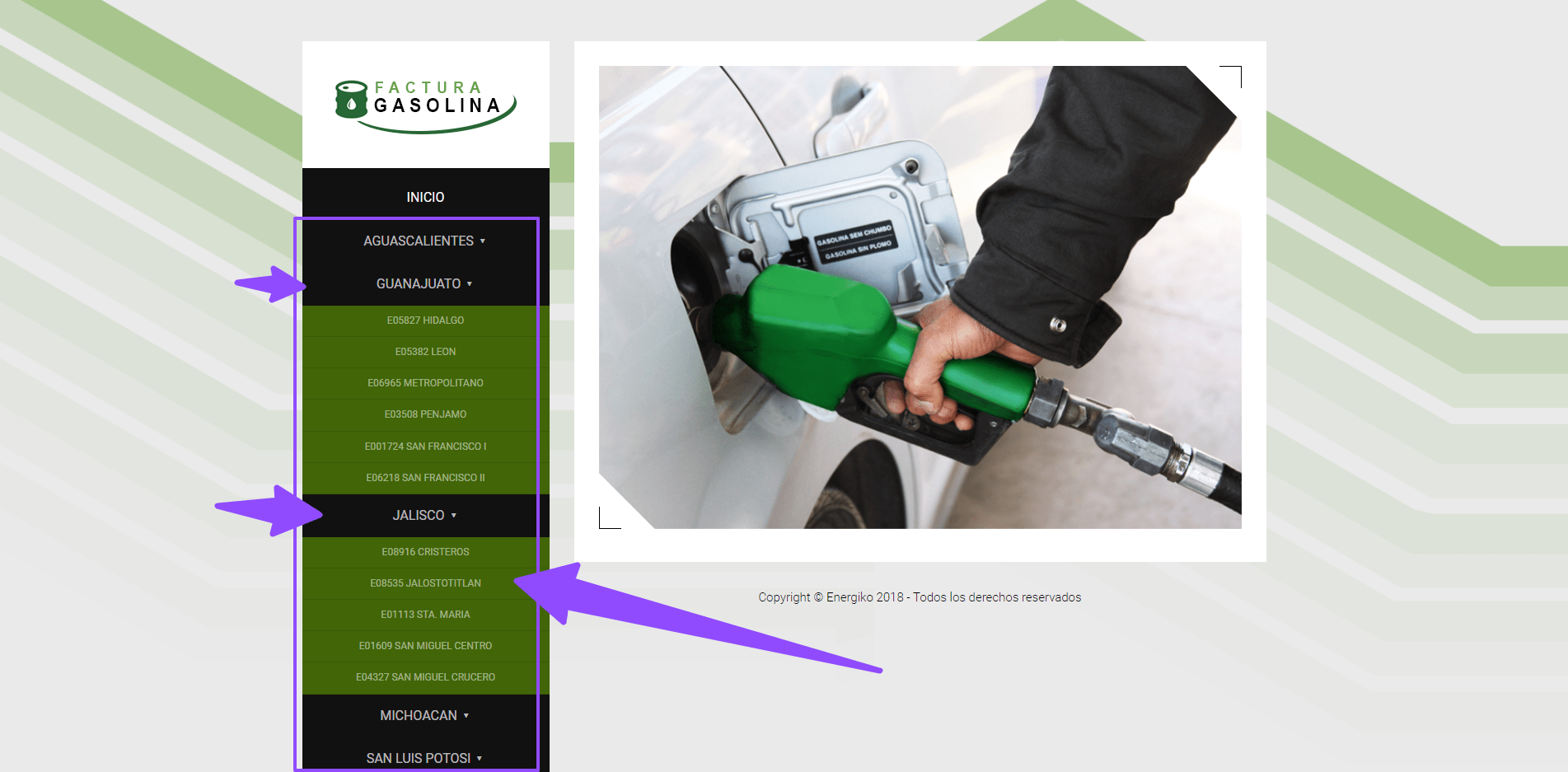 buscar y entrar estacion factura gasolina Facturacion ADN Fiscal