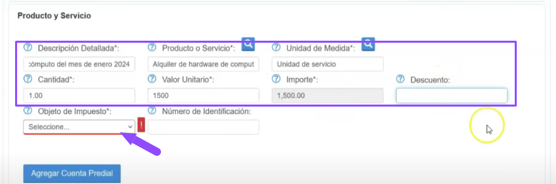 datos de producto o servicio para factura sat SAT ADN Fiscal