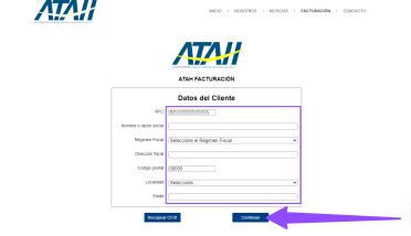Facturación ATAH - Generar Factura