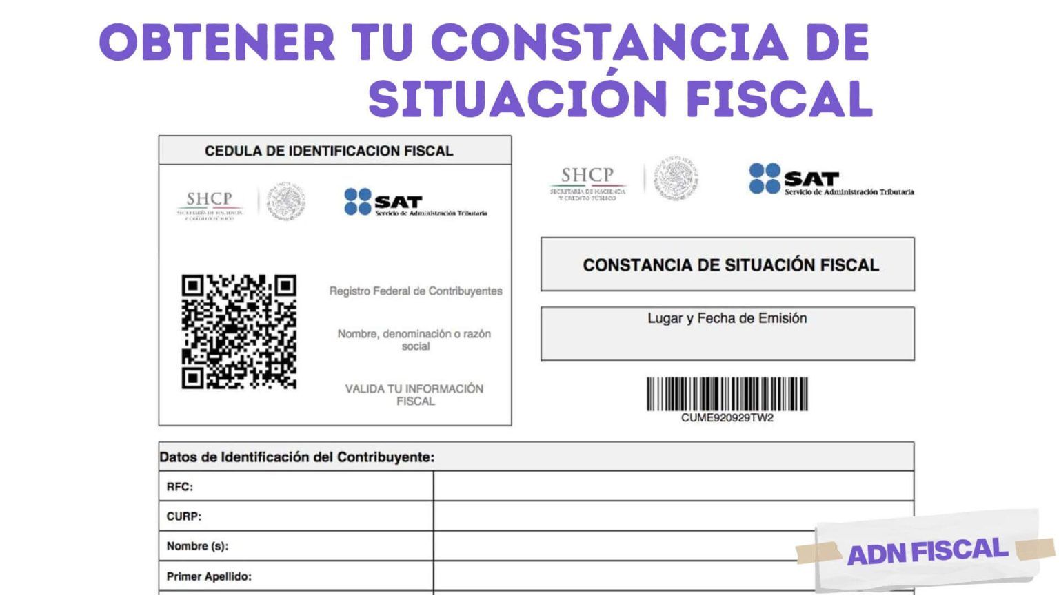 Obtener La Constancia De Situación Fiscal Sat 1712