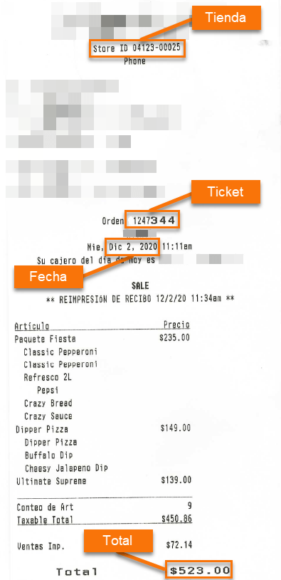 ejemplo datos ticket Cafrema facturacion Facturacion ADN Fiscal