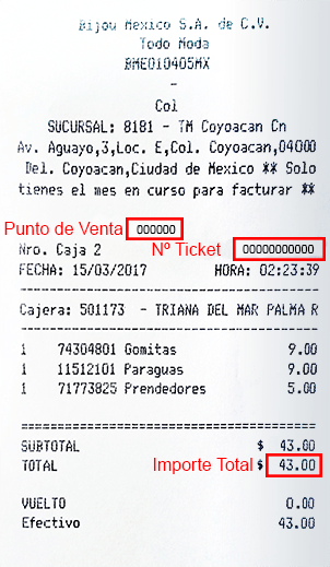 ejemplo datos ticket TodoModa facturacion Facturacion ADN Fiscal