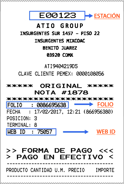 ejemplo de ticket para facturar LM Servicios Energeticos Facturacion ADN Fiscal