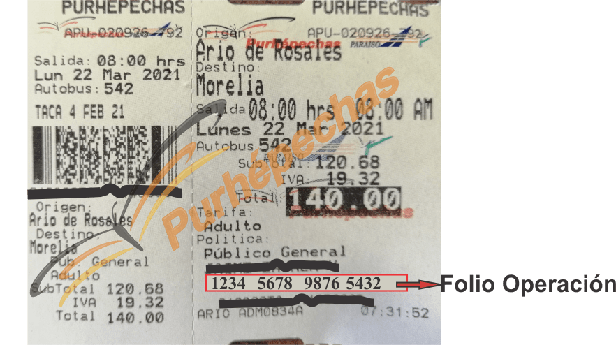 ejemplo folio ticket Purhepechas facturacion Facturacion ADN Fiscal