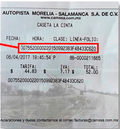 ejemplo ticket Autopista Morelia Salamanca facturacion Facturacion ADN Fiscal