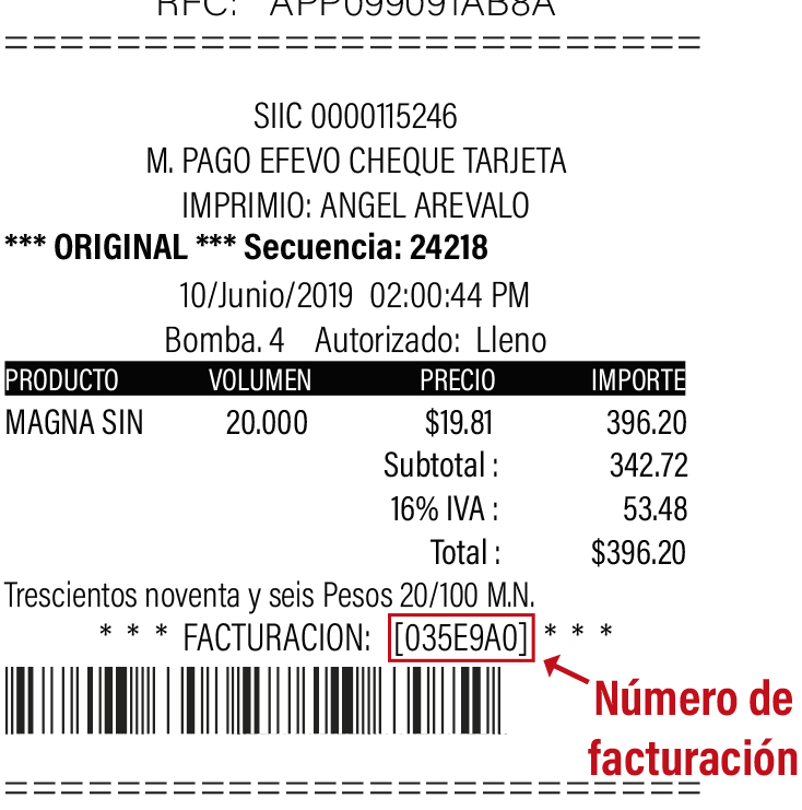 ejemplo ticket Combustibles Baja Sur facturacion Facturacion ADN Fiscal