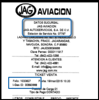 ejemplo ticket JAG Gasolineras facturar Facturar Tickets ADN Fiscal