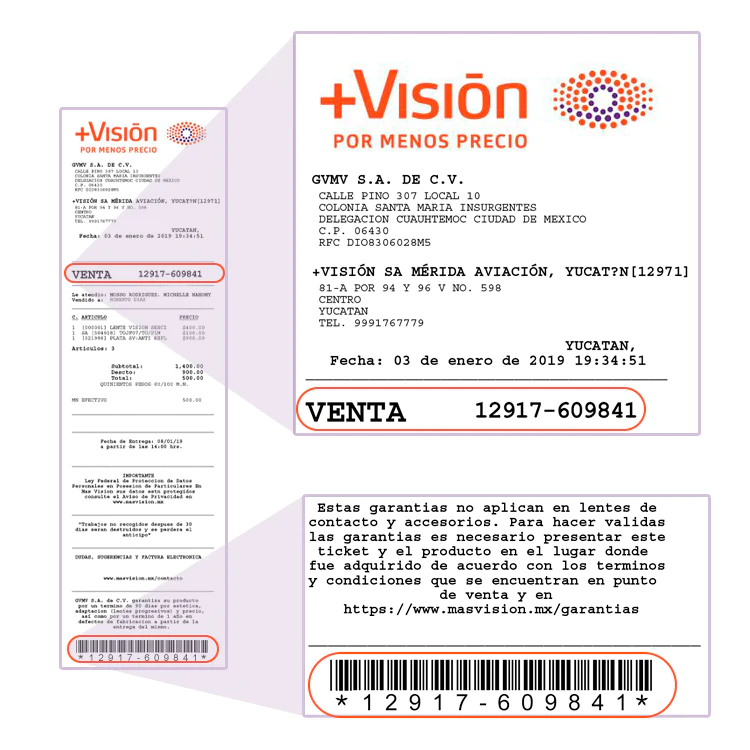 ejemplo ticket Mas Vision facturacion Facturacion ADN Fiscal