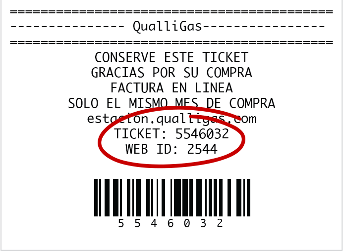 ejemplo ticket QualliGas facturar Facturacion ADN Fiscal