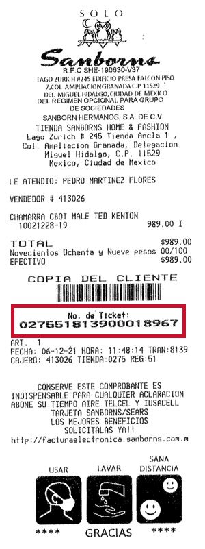 ejemplo ticket Sanborns facturacion Facturacion ADN Fiscal