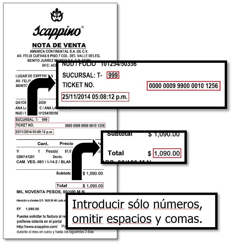 ejemplo ticket Scappino facturacion Facturacion ADN Fiscal