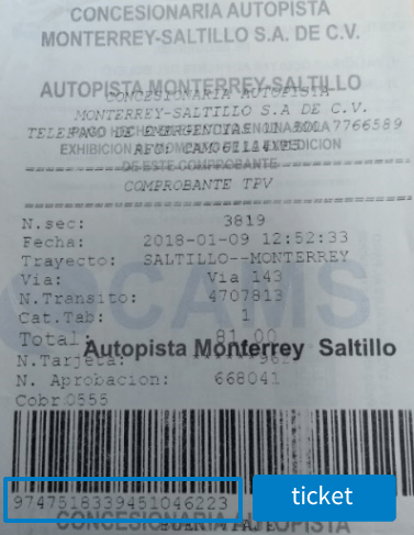 ejemplo ticket cams Autopista Monterrey Saltillo facturacion Facturacion ADN Fiscal