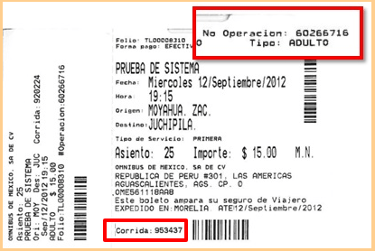 ejemplo ticket datos Omnibus de Mexico facturar Facturacion ADN Fiscal