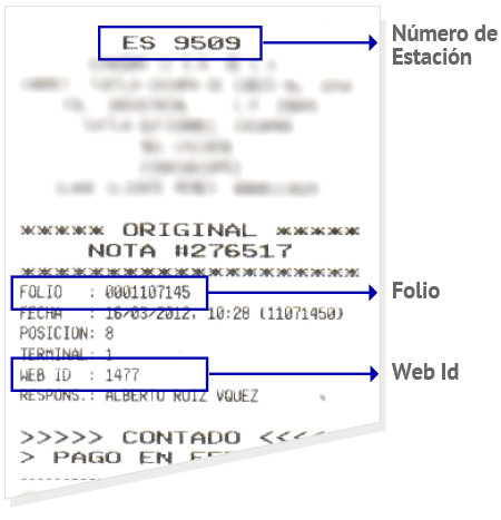 ejemplo ticket de MC Gasolinera para facturar Facturacion ADN Fiscal
