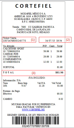 ejemplo ticket facturacion Tendam Facturacion ADN Fiscal