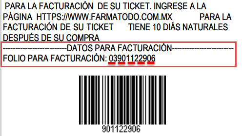 ejemplo ticket facturar Farmacias Union Facturacion ADN Fiscal
