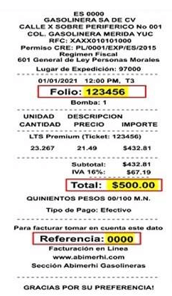 ejemplo ticket facturar Gasolider Facturacion ADN Fiscal