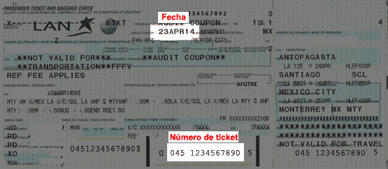 ejemplo ticket facturar Latam Airlines Facturacion ADN Fiscal