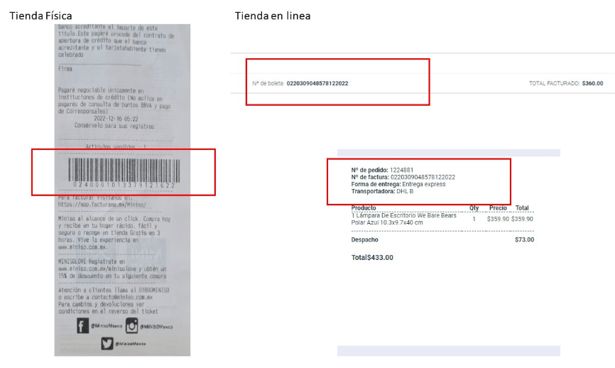 ejemplo ticket facturar Miniso Facturar Tickets ADN Fiscal