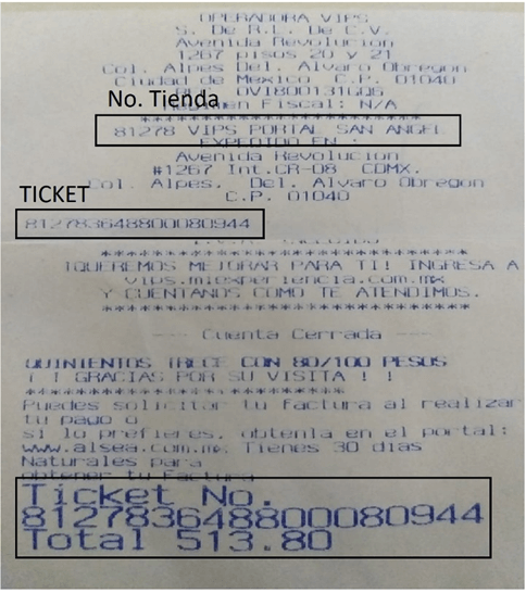 ejemplo ticket facturar VIPS Facturacion ADN Fiscal