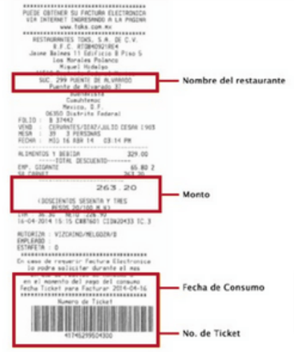ejemplo ticket facturar el farolito Facturacion ADN Fiscal
