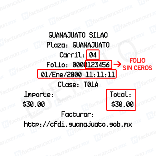 ejemplo ticket facturar guanajuato silao Facturacion ADN Fiscal