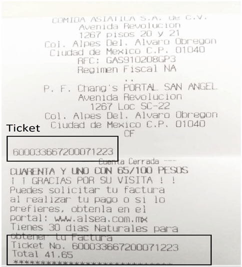 ejemplo ticket facturar pf changs Facturacion ADN Fiscal