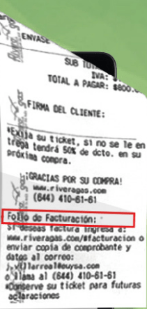ejemplo ticket folio facturacion Rivera Gas Facturacion ADN Fiscal