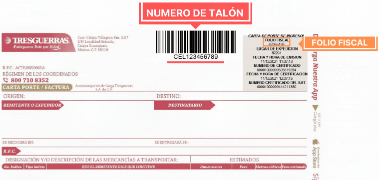 ejemplo ticket guia facturacion Tres Guerras Facturacion ADN Fiscal