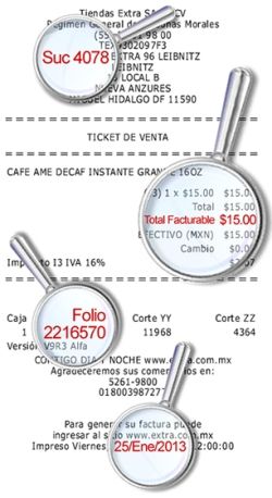 ejemplo ticket info facturacion Circle K Facturacion ADN Fiscal