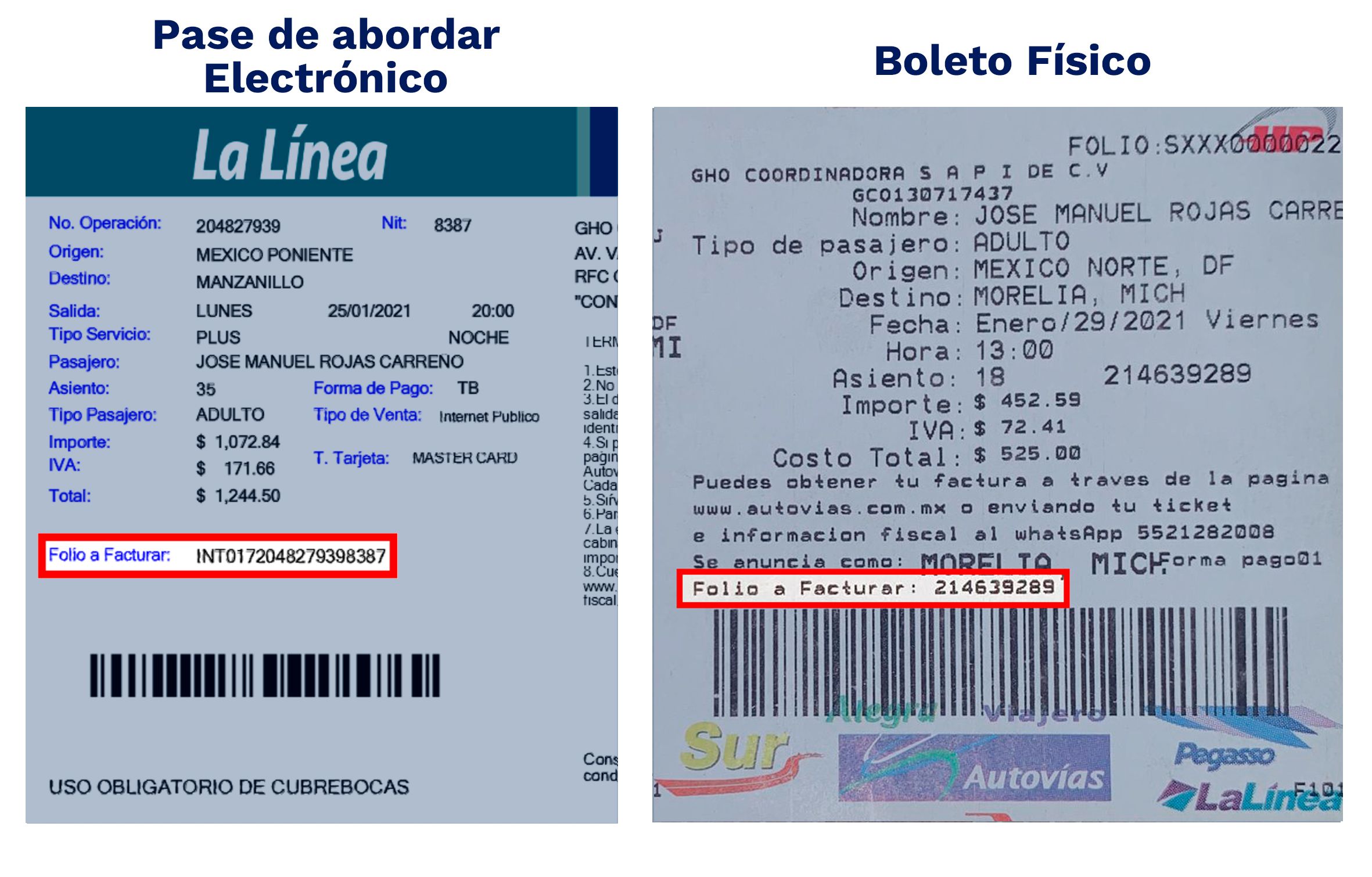ejemplos ticket La Linea facturar Facturacion ADN Fiscal