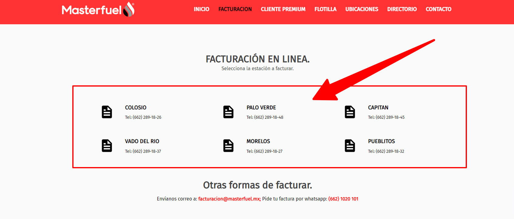 entrar a facturacion estaciones Masterfuel Facturacion ADN Fiscal