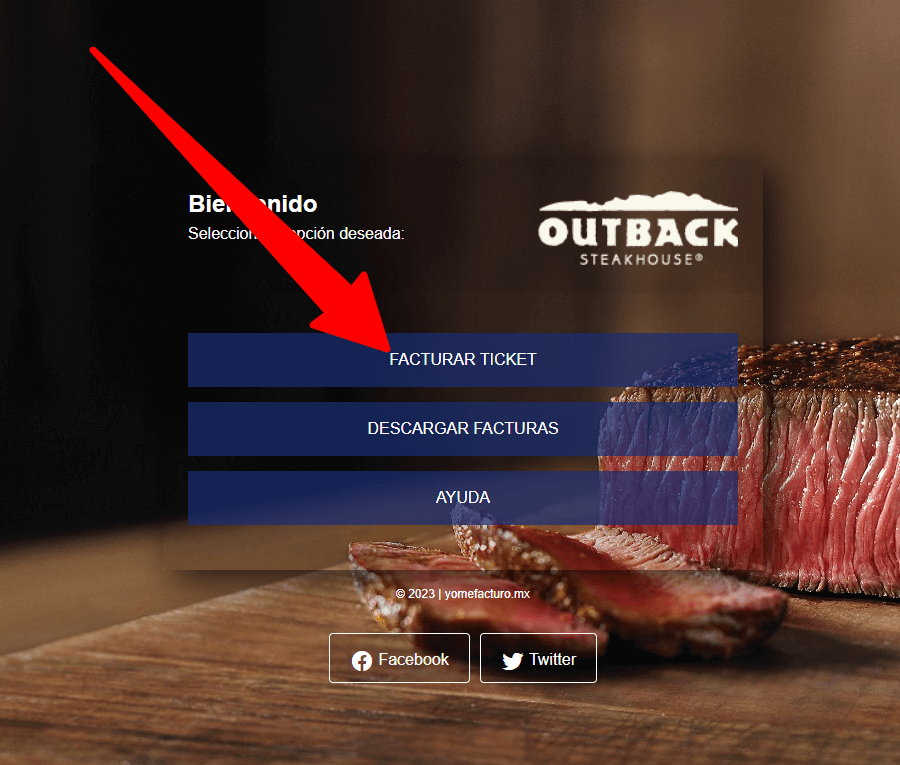 entrar a facturar Outback Steakhose Facturacion ADN Fiscal