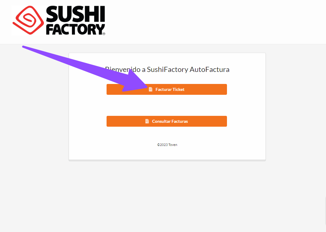 entrar facturar ticket sushi factory Facturacion ADN Fiscal