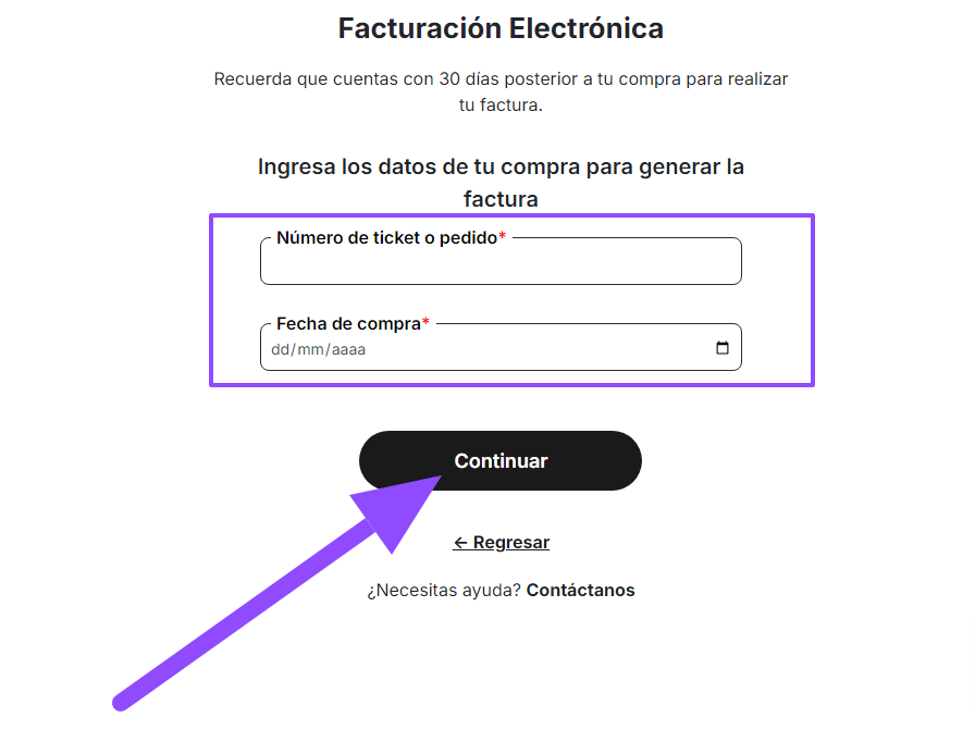 ingresar datos ticket Innovasport factura Facturar Tickets ADN Fiscal