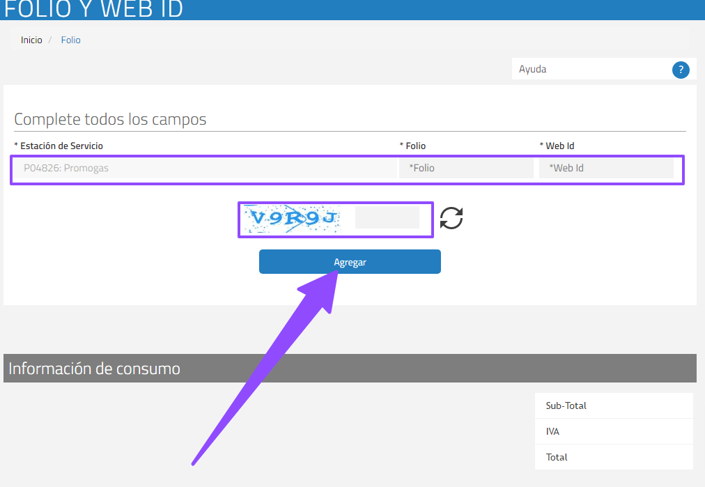 ingresar info ticket compra TodoGas facturar Facturar Tickets ADN Fiscal