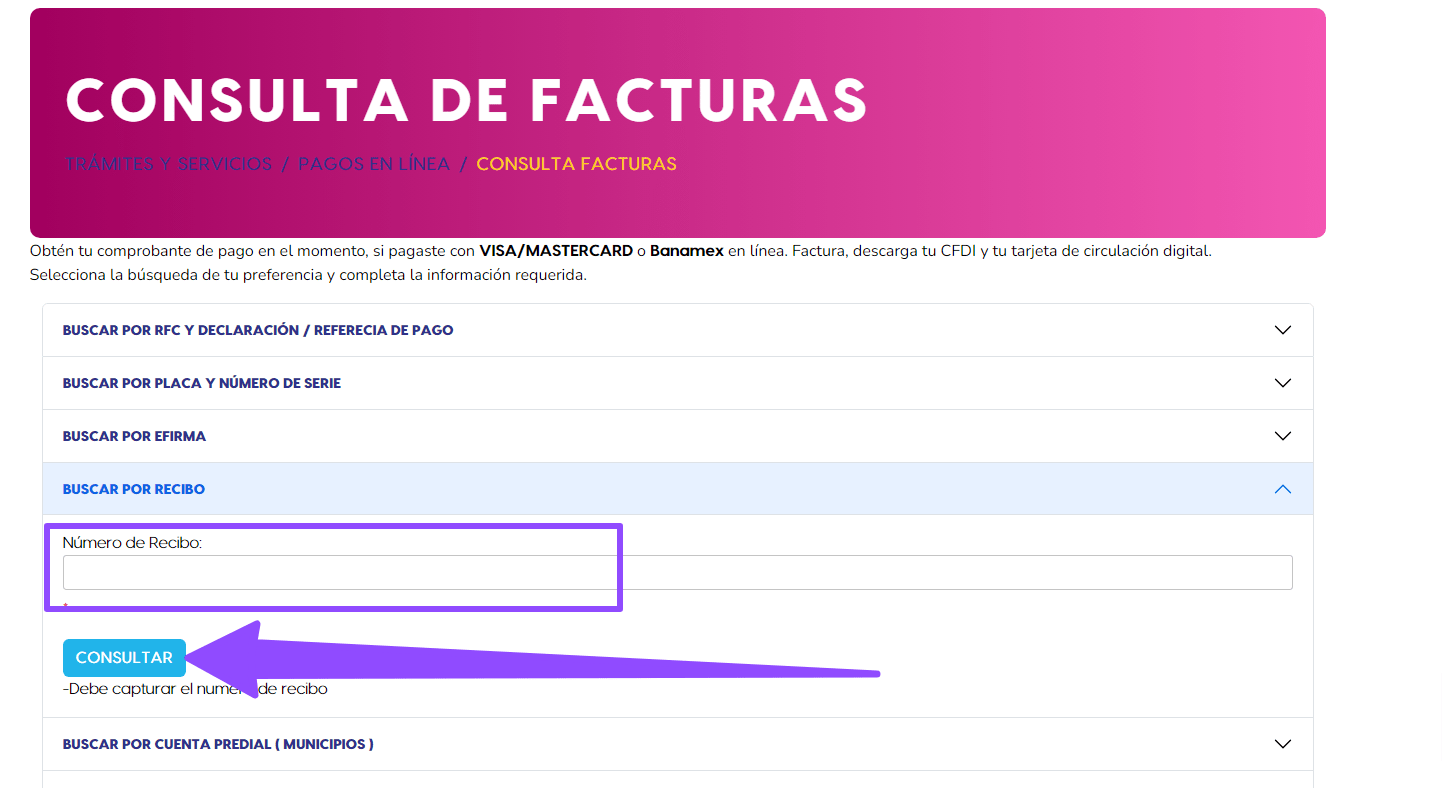 ingresar numero de recibo Facturacion Gobierno del Estado de Aguascalientes ADN Fiscal