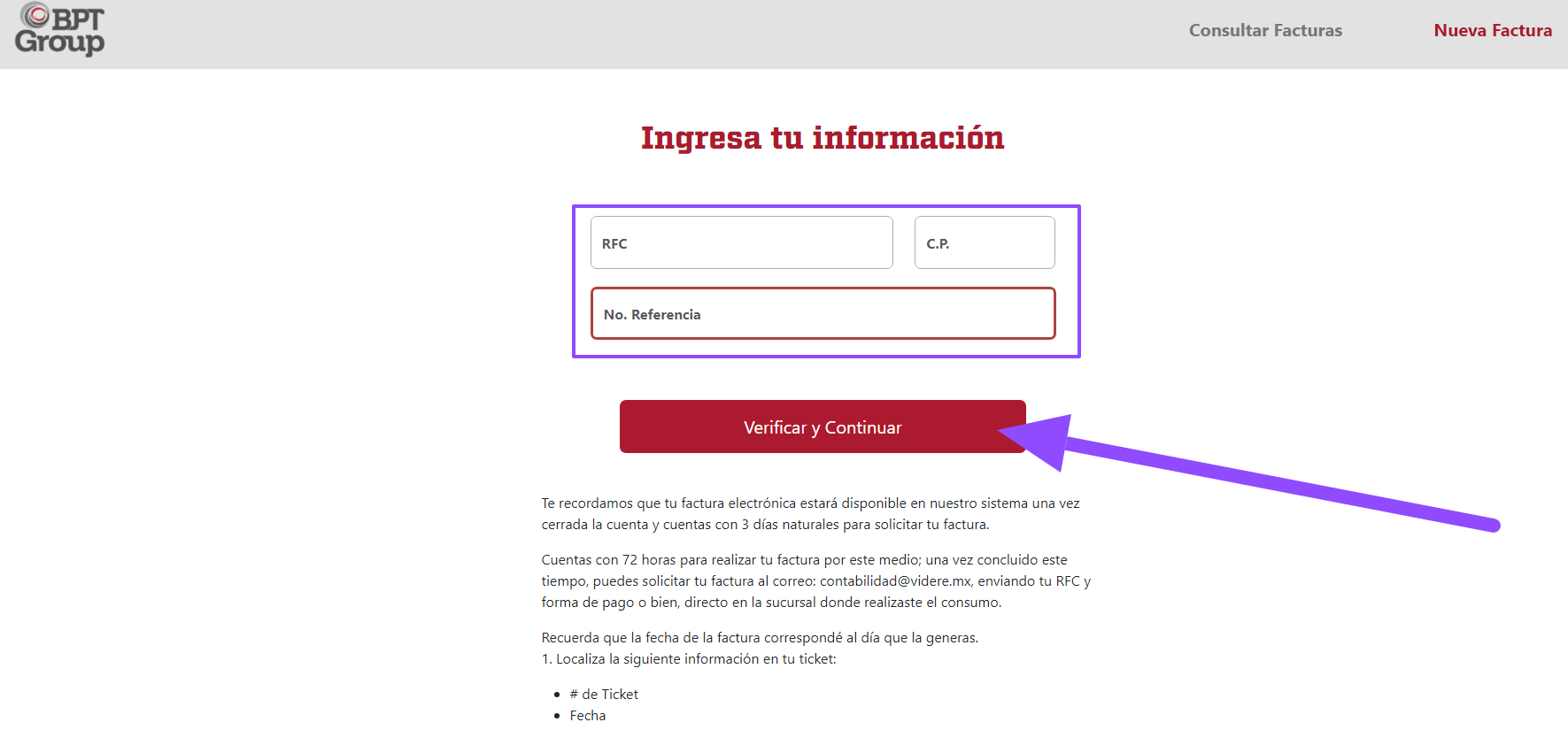 ingresar rfc y ticket Bostons Pizza facturar Facturar Tickets ADN Fiscal