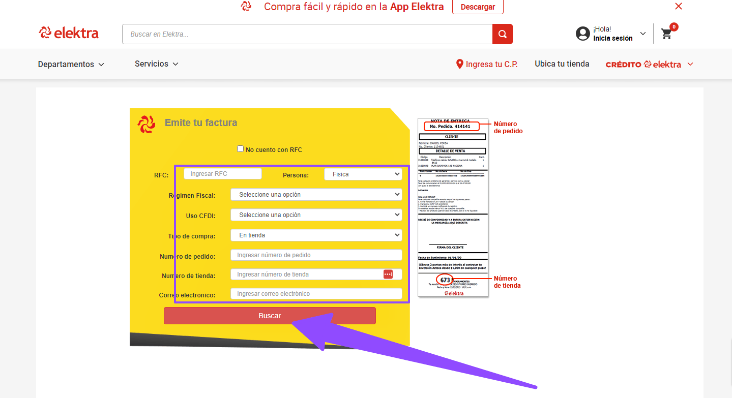 ingresar ticket y datos fiscales facturacion ITALIKA elektra Facturar Tickets ADN Fiscal