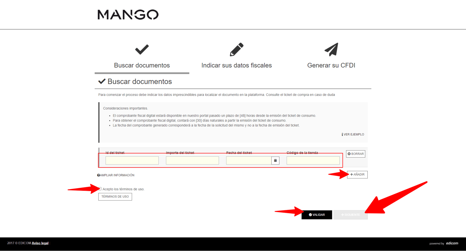 Facturación MANGO Generar Factura