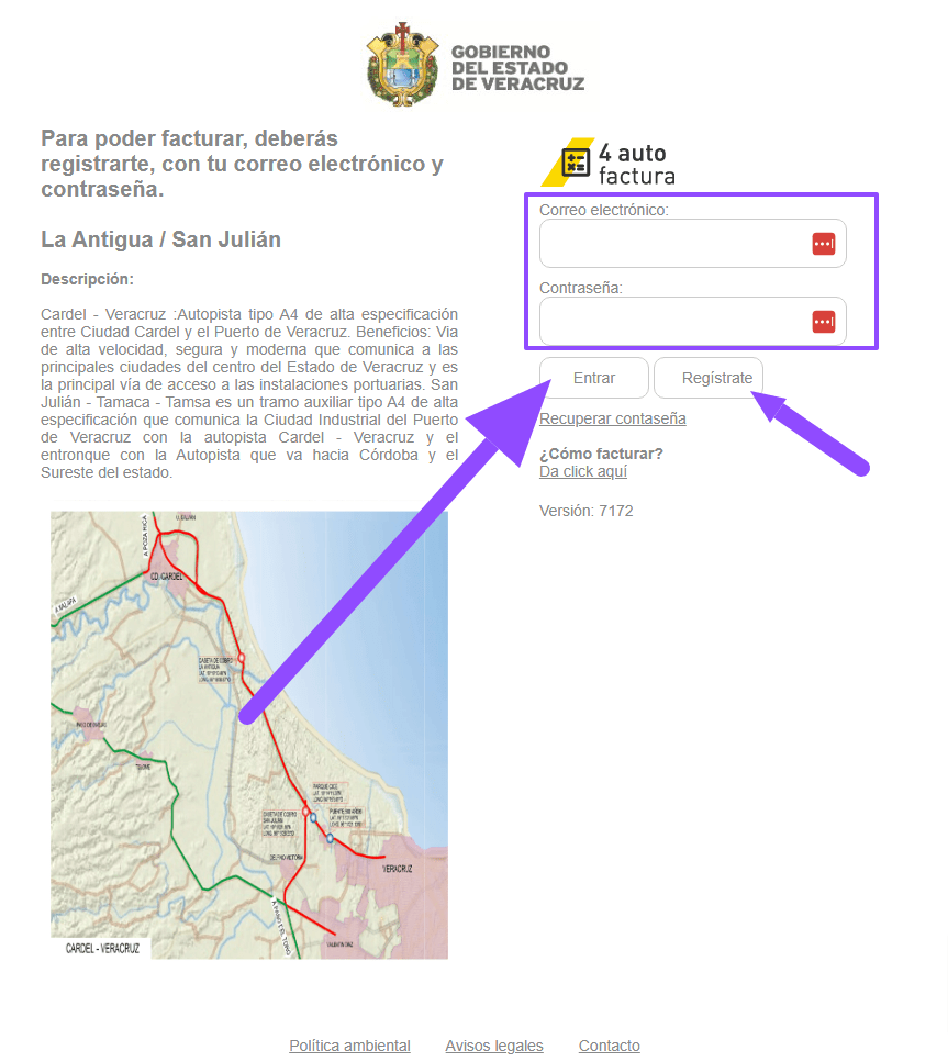 iniciar sesion o registro Caseta La Antigua facturar Facturar Tickets ADN Fiscal