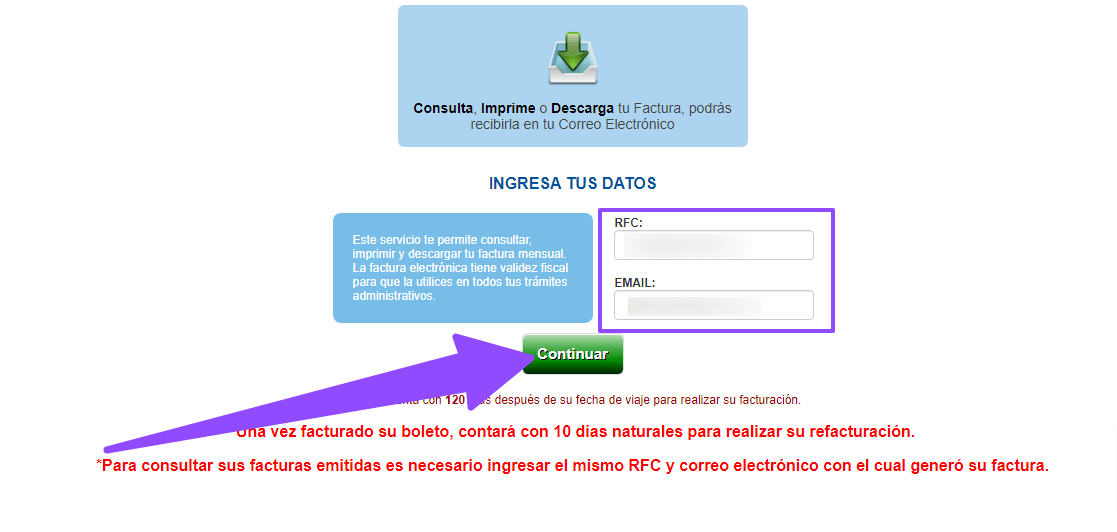 registrar rfc y email NORESTE Plus facturar Facturar Tickets ADN Fiscal