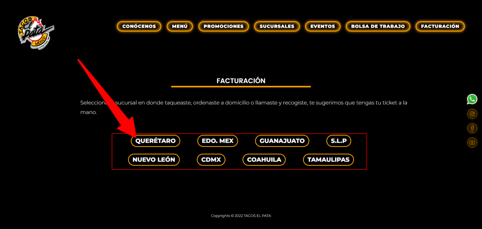 Facturación TACOS EL PATA Generar Factura