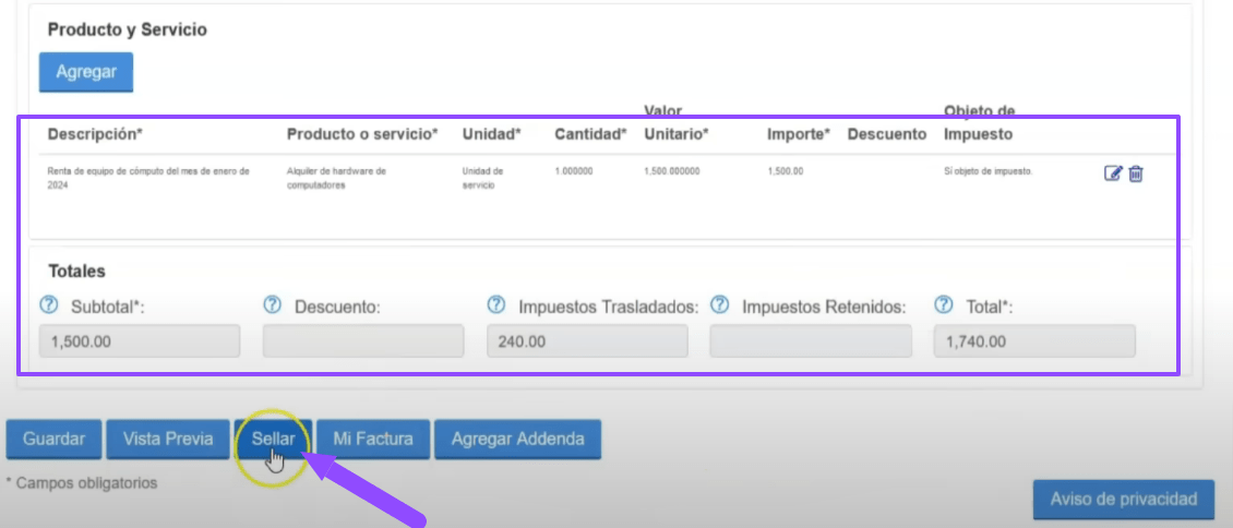 sellar producto y servicio factura sat SAT ADN Fiscal