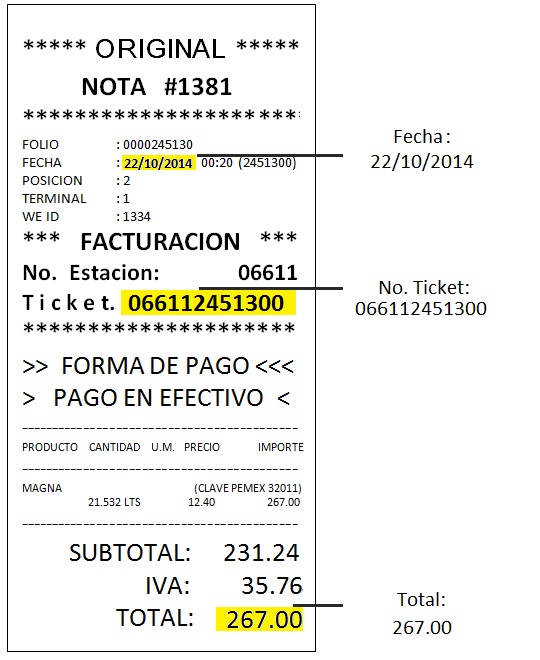 ticket verifon US Fuel facturacion Facturacion ADN Fiscal